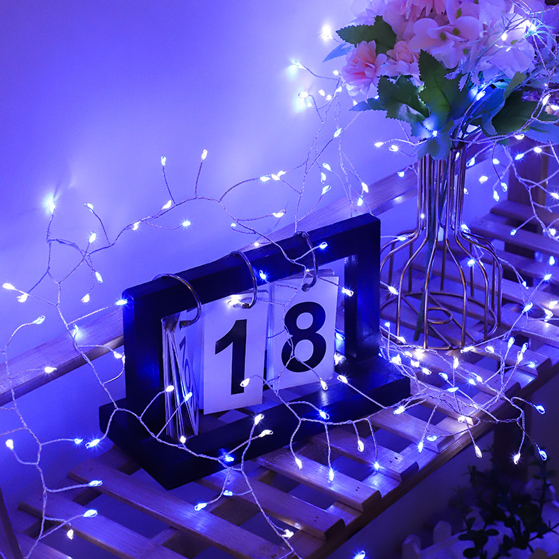 LED Роса-мишура сиреневый